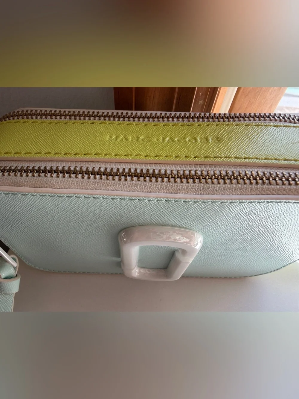 Marc Jacobs Light Mint Double J Crossbody Camera Bag